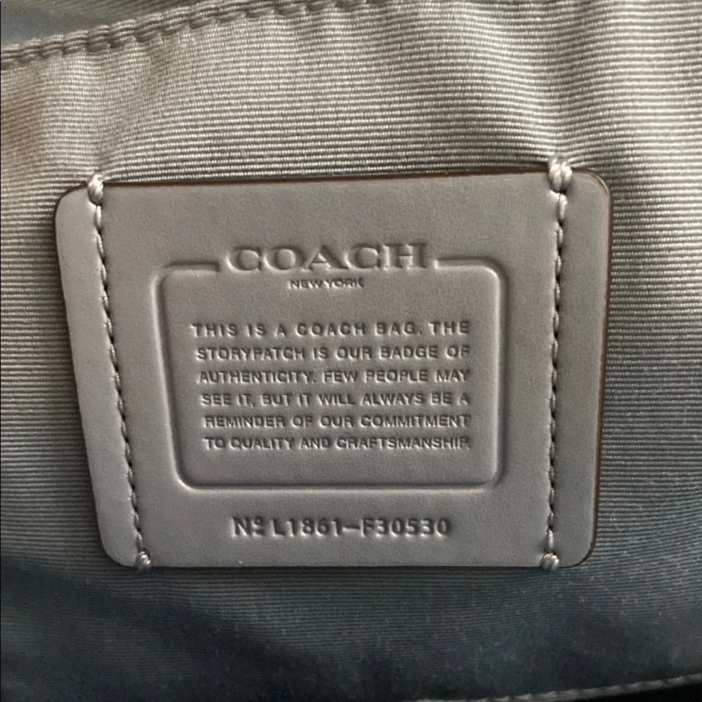 Coach Light Sky Blue Leather Backpack - Picture 2 of 7